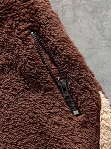 AXEPEAK Men's Colorblock Patchwork Hoodie & Pants Set - Brown - View 7
