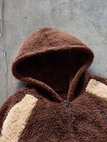 AXEPEAK Men's Colorblock Patchwork Hoodie & Pants Set - Brown - View 6