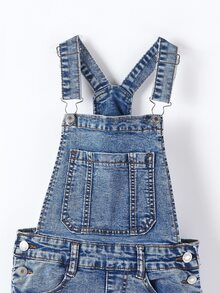 Tween Girl Vintage Washed Adjustable Strap Y2K Stretchy Denim Flared Pants, School, Campus, College Summer Holiday Autumn Fall - Light Wash - View 6