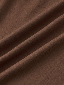 valorelle valorelle Bodysuit Model Bahu Jatuh dengan Kancing Depan, Cocok untuk Kerja, Makan Malam, Acara Malam, Cokelat Kopi, Elegan untuk Musim Gugur - Coklat - View 3