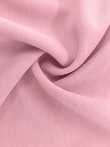 Elenzga Plus Size Premium Elegant Commuter Solid Color Turn Collar Blouse - Pink - View 5