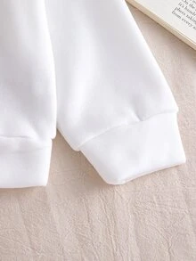 3件組女童冬季返校套裝 秋季新款冬季風格圓領羅紋長袖衛衣 前方蝴蝶結貼花刺繡休閒款 - 粉色 - 查看 8