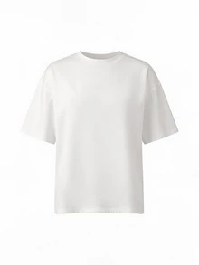 MUSEYN Kaos Polos Putih Model Oversized dengan Kerah Bulat, Lengan Pendek, Bahan Dasar - Putih - View 7