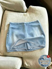 SHEIN Franclia 女款夏季套裝，秋季優雅裙裝，休閒約會穿搭，Y2K風格，畢業季、度假、通勤辦公，裙褲，淺藍色 - 藍色 - 查看 4