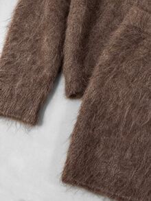 Flora Isola Flora Isola Elegant Round Neck Long Sleeve Skirt Sweater 2 Pieces Set For Women - Brown - View 6