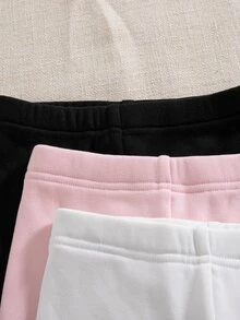 SHEIN 3pcs/Set Baby Girl 0-3 Years Old French Style New Minimalist Leggings,  Comfortable Minimalist And Sweet Style, All-Match And Versatile Fall Clothes - Multicolor - View 4