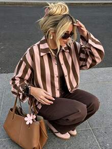 Flora Isola Flora Isola Women's Striped Colorblock Casual Versatile Daily Long Sleeve Jacket - Multicolor - View 1