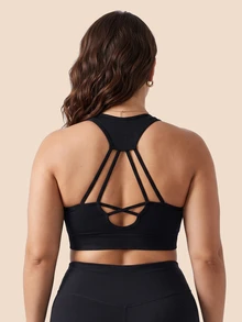 Easithlete Easithlete Bra Olahraga Kasual Harian Wanita Ukuran Besar Warna Polos - Burgundy - View 2