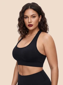 Easithlete Easithlete Bra Olahraga Kasual Harian Wanita Ukuran Besar Warna Polos - Burgundy - View 5
