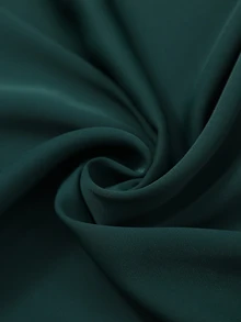 EMERY ROSE Tie Neck Roll Tab Sleeve A-Line Dress - Green - View 9