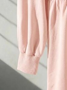 Modelyn Burgundy Slimming Zip-Up Hooded Casual Long Sleeve Jacket & Pants 2 Pieces Set For Women, Autumn/Winter - Pink - View 4