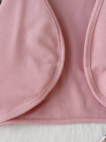 SHEIN 兒童青少年女孩花卉印花細肩帶洋裝，粉色外套套裝 - 彩色 - 查看 6