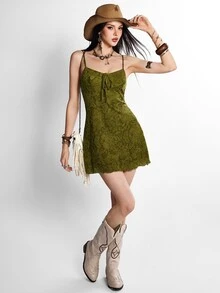 Coastalzia Women's Fashionable Casual Sexy Street Style Knitted Jacquard Mini Dress Party Night Out Olive Green Summer - Green - View 6