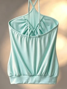 Coastalzia 2026 Summer Casual Street Y2K Backless Halter Top - Mint Green - View 5