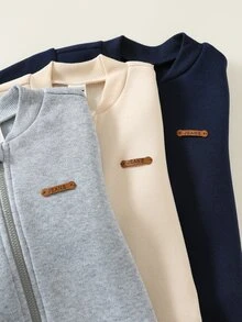 SHEIN 男女嬰兒/幼兒 3件組秋冬保暖內裡加厚圓領長袖連身衣套裝，嬰兒冬季衣著/連身衣 - 彩色 - 查看 4