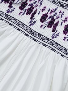 Franclia 大尺碼女款時尚夏季碎花雪紡開襟衫洋裝兩件套 優雅星空風 深紫色全白婚禮茶會正式穿搭 - 彩色 - 查看 10