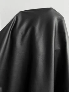 Reflora Plus Size Fashion Street Button PU Material Long Sleeve Trench Coat Fall - Black - View 9