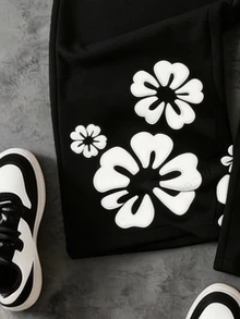 Tween Boy Floral Print Fashion Versatile Loose Fit Sweatpants With Pockets - Multicolor - View 5