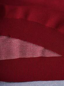 PAVTROS Men's Letter Print Casual Daily Long Sleeve Sweater - Red - View 6