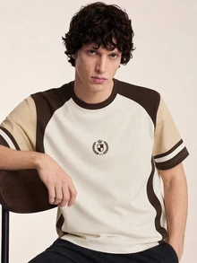 Limitiso Men's Vintage British Earth Tone Pattern Crew Neck Short Sleeve Casual T-Shirt - Multicolor - View 5