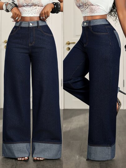 BamGleam Cowgirl-outfit i standardstorlek, denimblå stretchfria slim fit-byxor med personlig patchwork och utsvängda ben