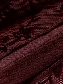 DAZY Women's Elegant Lace Pleated Fishtail Dress, Spring/Summer Sun Dresses For Women - Burgundy - View 6