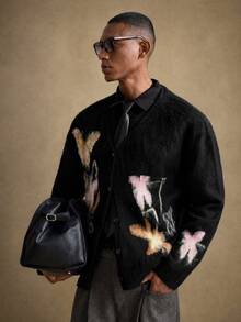 AKNOTIC Brand - Men's Autumn/Winter Fashion Butterfly Cardigan - Black - View 2