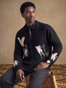 AKNOTIC Brand - Men's Autumn/Winter Fashion Butterfly Cardigan - Black - View 10