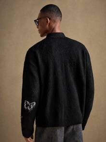 AKNOTIC Brand - Men's Autumn/Winter Fashion Butterfly Cardigan - Black - View 8