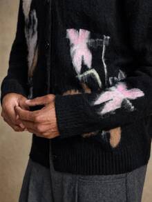 AKNOTIC Brand - Men's Autumn/Winter Fashion Butterfly Cardigan - Black - View 6
