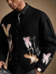 AKNOTIC Brand - Men's Autumn/Winter Fashion Butterfly Cardigan - Black - View 9