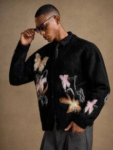 AKNOTIC Brand - Men's Autumn/Winter Fashion Butterfly Cardigan - Black - View 4