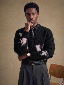 AKNOTIC Brand - Men's Autumn/Winter Fashion Butterfly Cardigan - Black - View 12