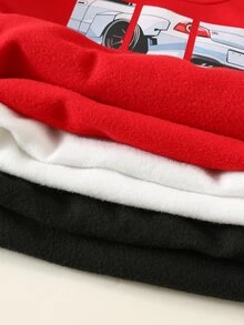 SHEIN Young Boy Cartoon Pattern Knit Soft Crew Neck Long Sleeve Pullover Sweatshirt, Versatile And Comfortable - Multicolor - View 9