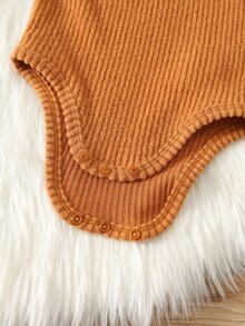 SHEIN 男嬰針織柔軟假領長袖連身衣4件套，百搭舒適 - 彩色 - 查看 6