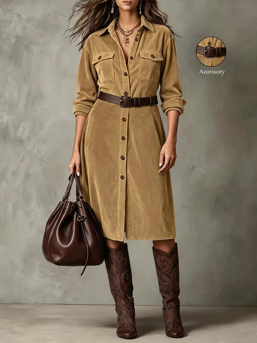 Linhara CURVE Vestidos Tallas Grandes - Caqui - Ver 1