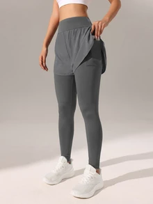 Velisys Velisys Women's Letter Print Casual Versatile Daily Travel Sports Tight Leggings 2pcs/Pack - Multicolor - View 8