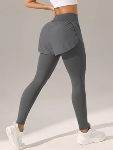 Velisys Velisys Women's Letter Print Casual Versatile Daily Travel Sports Tight Leggings 2pcs/Pack - Multicolor - View 3