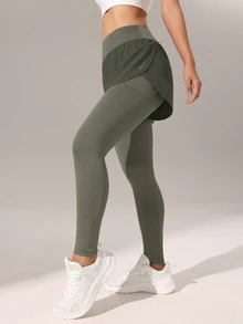 Velisys Velisys Women's Letter Print Casual Versatile Daily Wear Sports Tight Leggings 2pcs/Pack - Multicolor - View 3