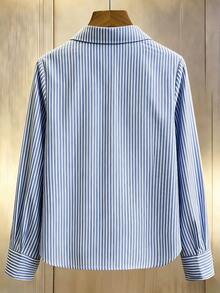 GlowEve Striped Print Button Front Shirt - Multicolor - View 2