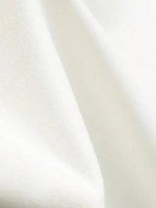 SHEIN LUNE Women's Waist-Cinched Shoulder Button Metal Buckle White Long Sleeve Top, Elegant French Base Layer For Fall/ Commute Office Brunch - White - View 3