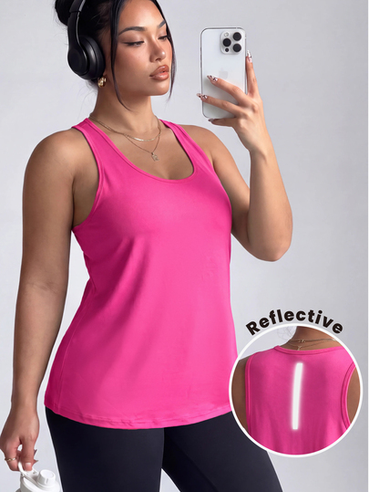 SHEIN Velisys Women's Plus Size Solid Color Sports Tank Top