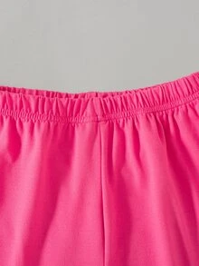 SHEIN 青少年女孩春秋兩件式運動衫套裝 花卉貼花長袖上衣 貼身內搭褲 針織套裝 嬰兒生日馬卡龍色 熱門家庭牛仔女孩風 - 彩色 - 查看 7