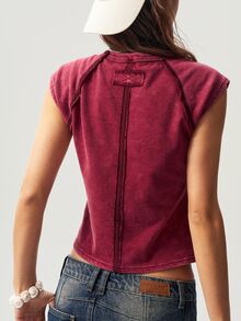 Bohemela Women T-Shirts - Burgundy - View 6