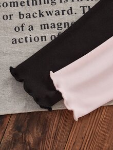 SHEIN 5件組隨機2件 春夏四季通用 女童波點愛心條紋 甜美可愛百搭 柔軟舒適 羅紋針織下擺 多件式內搭褲 - 彩色 - 查看 6