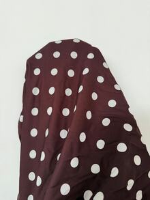 Serisse Women's White Polka Dot Print Belted Trench Coat Office Fall Elegant - Brown - View 11