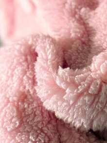 YOUNG GIRLS Solid Sherpa Fleece Jacket, Embossed Flower Zip Front Turn Collar Warm Casual Young Girls Outer Coat - Pink - View 8