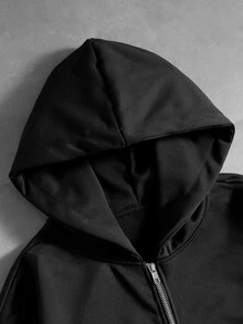 STYNVO Men's Letter Print Hoodie - Black - View 8