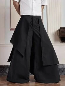 SWAVVY Men's Fashion Commuter Design Pants - Black - View 1