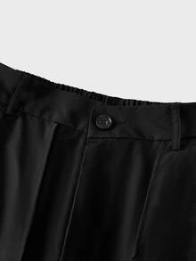 SWAVVY Men's Fashion Commuter Design Pants - Black - View 6